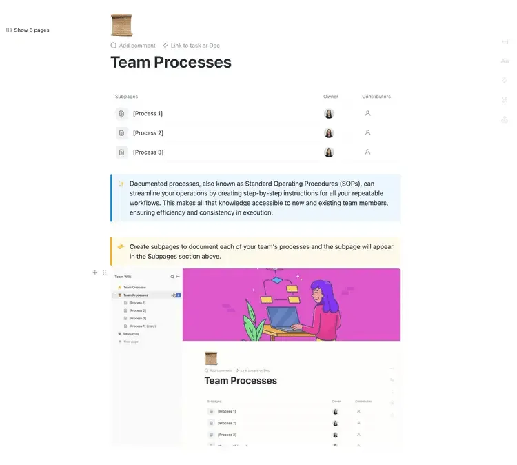 Modèle wiki ClickUp