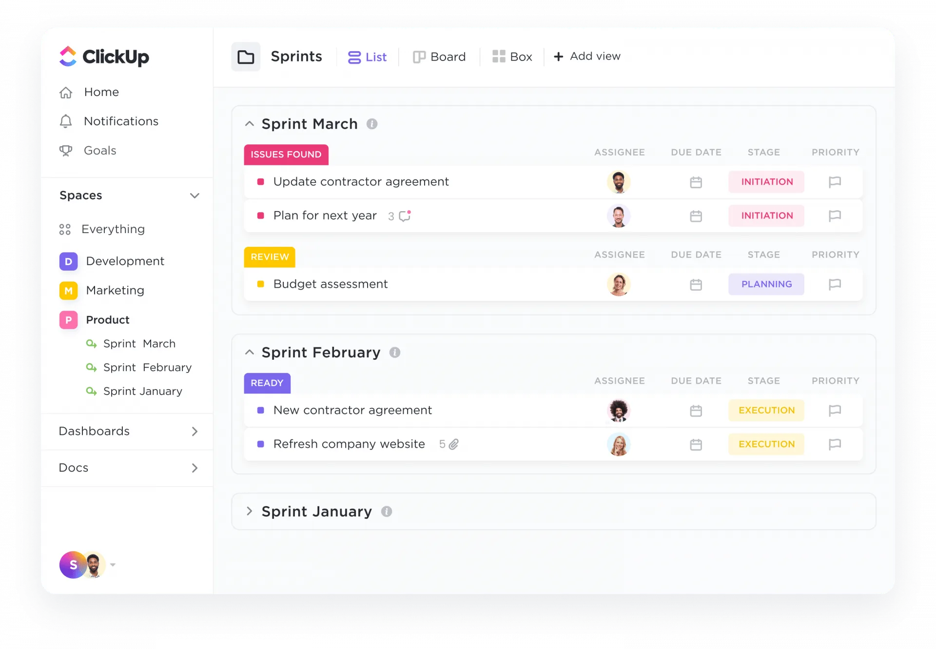 Sprints de ClickUp