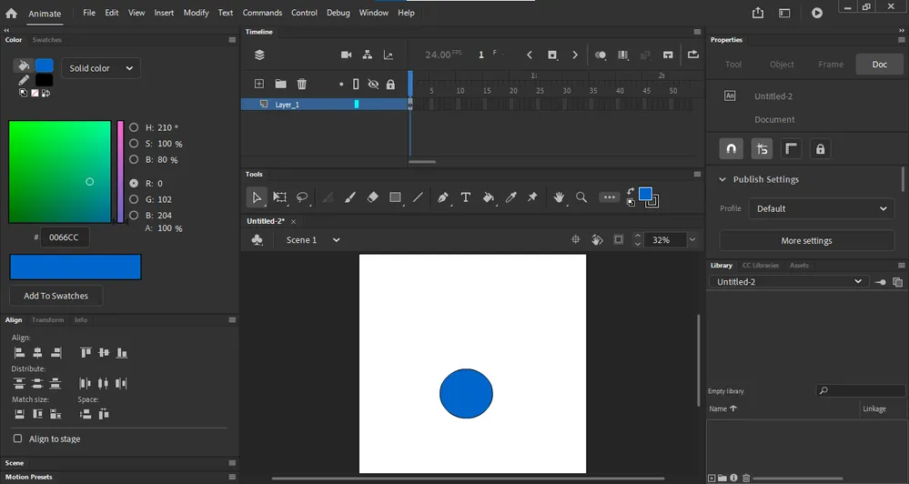 Adobe Animate: 화이트보드 애니메이션 소프트웨어