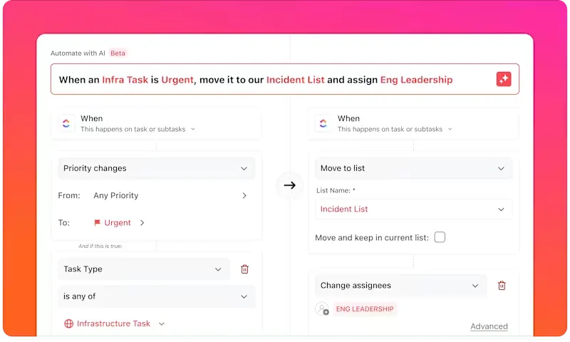 Използвайте ClickUp Automations, за да автоматизирате задачите и да подобрите HR процесите.