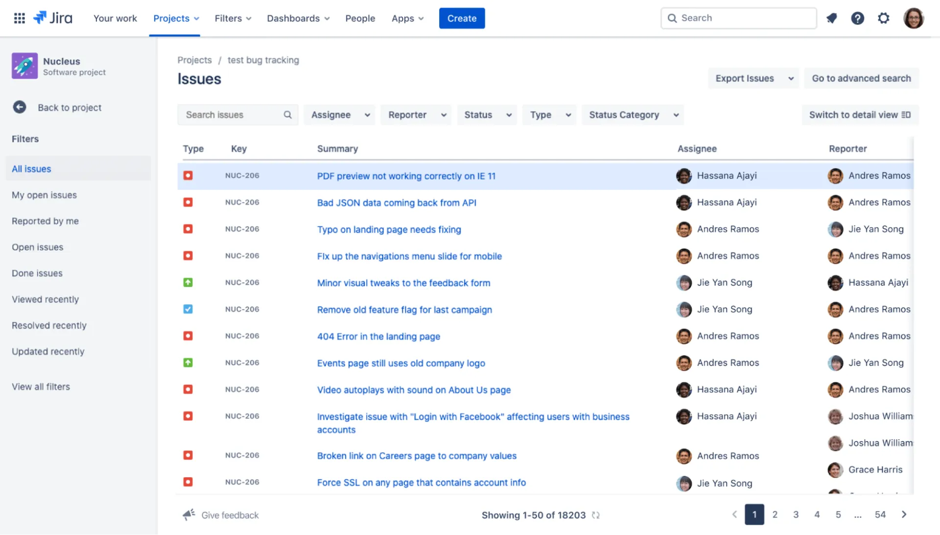 Acompanhamento de issues no Jira
