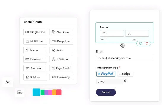 Zoho Forms ダッシュボード