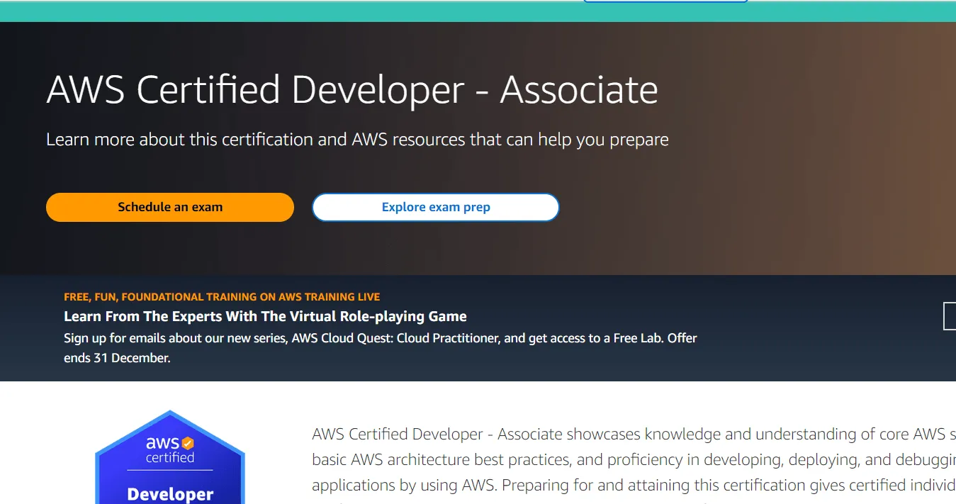 Sviluppatore certificato AWS - Associato