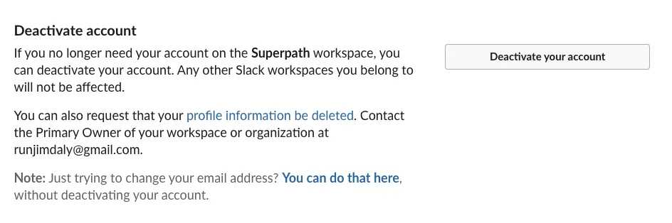 Slack-Konto deaktivieren
