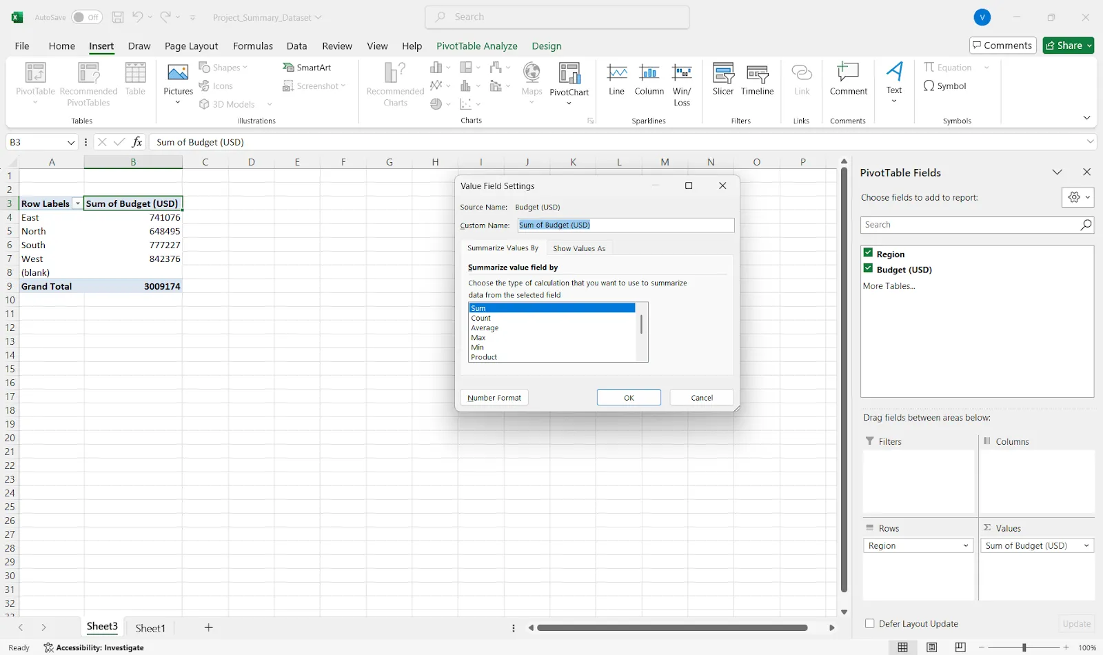 أفضل الممارسات في الحساب في صفحة Excel