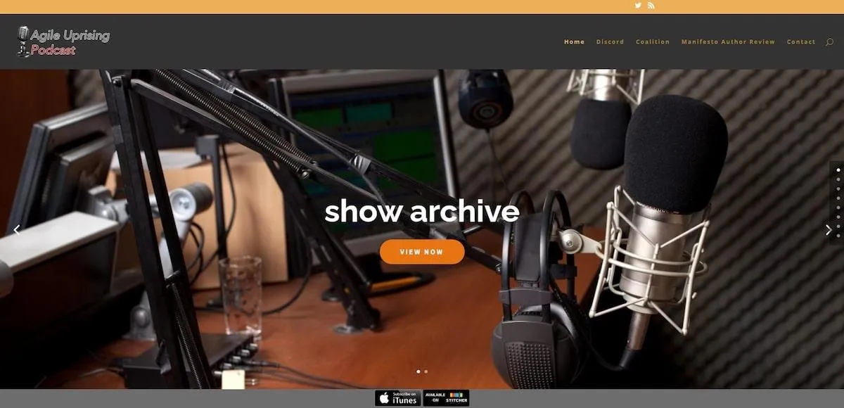 Página de inicio del podcast Agile Uprising