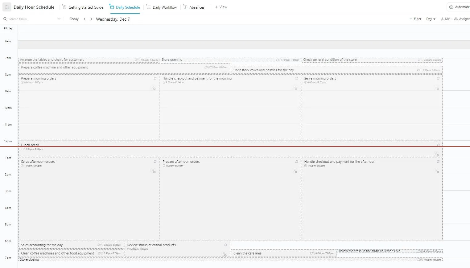 Modèle de journal quotidien ClickUp