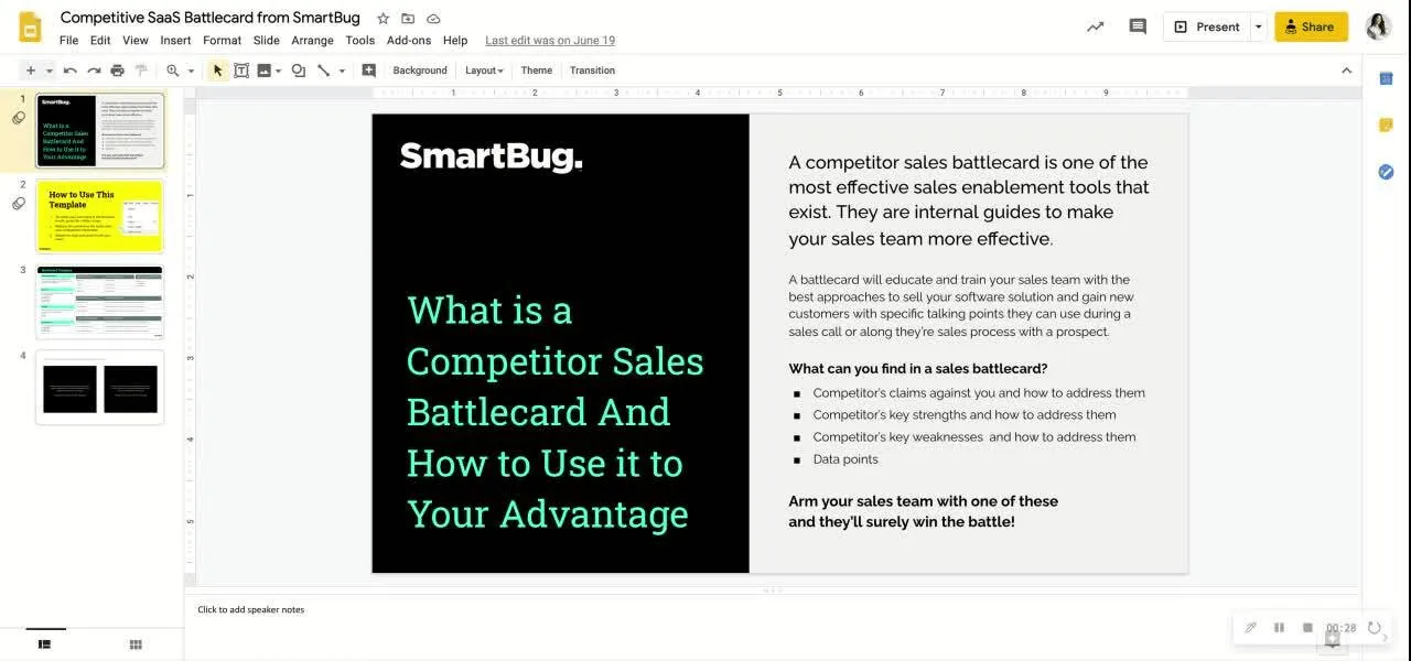 قالب بطاقة المعركة SmartBug لرفض سريع وزيادة معدلات الفوز