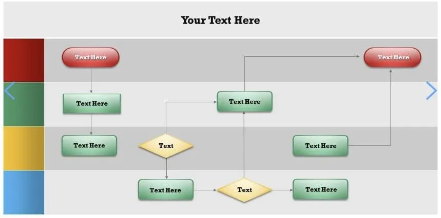 Modelo de diagrama de raias do PowerPoint da SlideTeam
