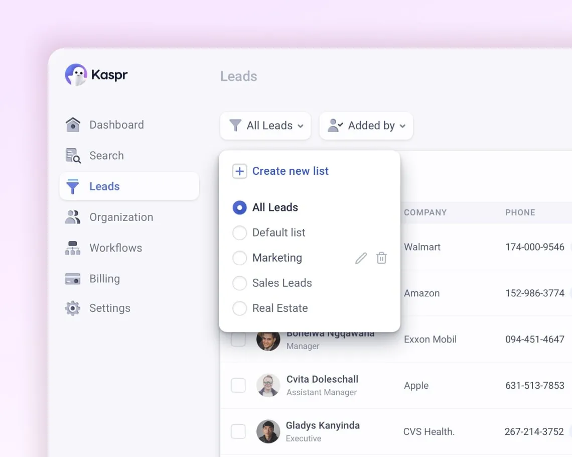 Kaspr สำหรับการดึงข้อมูลการขายจาก LinkedIn