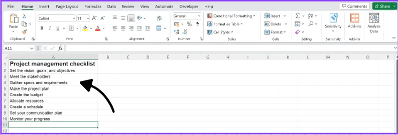 Управление на задачите в Excel