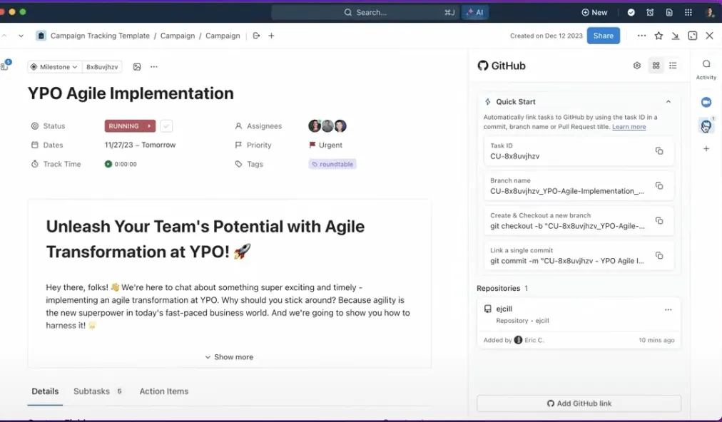 ClickUp-GitHub-Integration