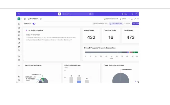 ClickUp 대시보드: OKR 추적 플레이북