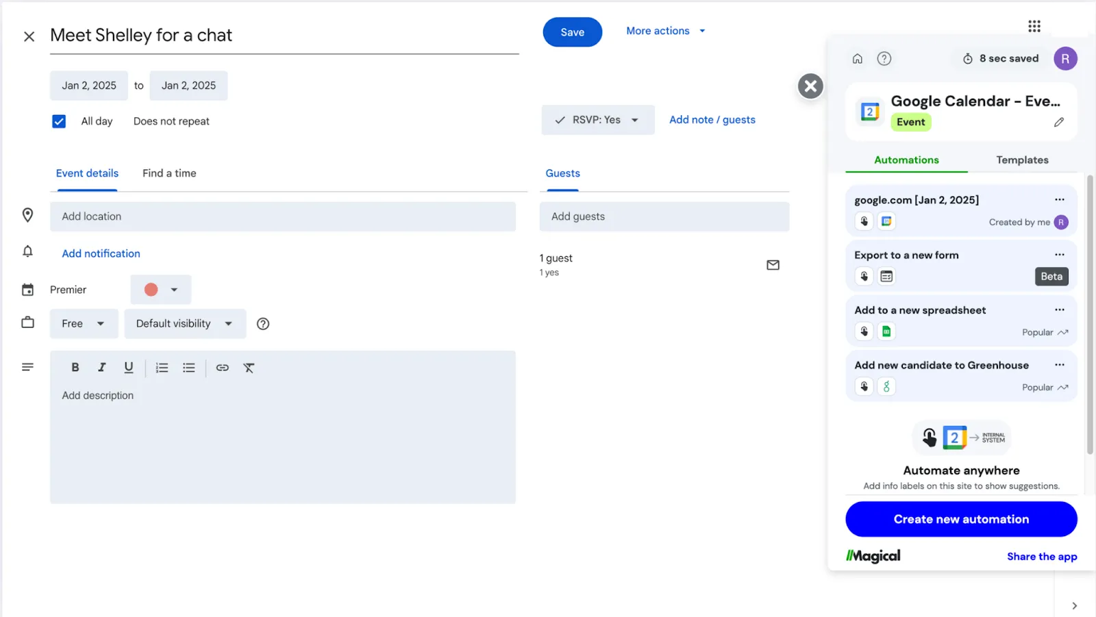 Magical: KI-Tools für Google Kalender