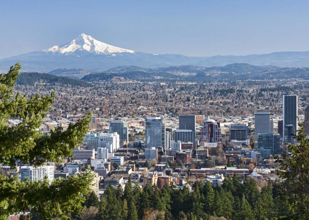 Paysage urbain de Portland depuis Pittock Mansion