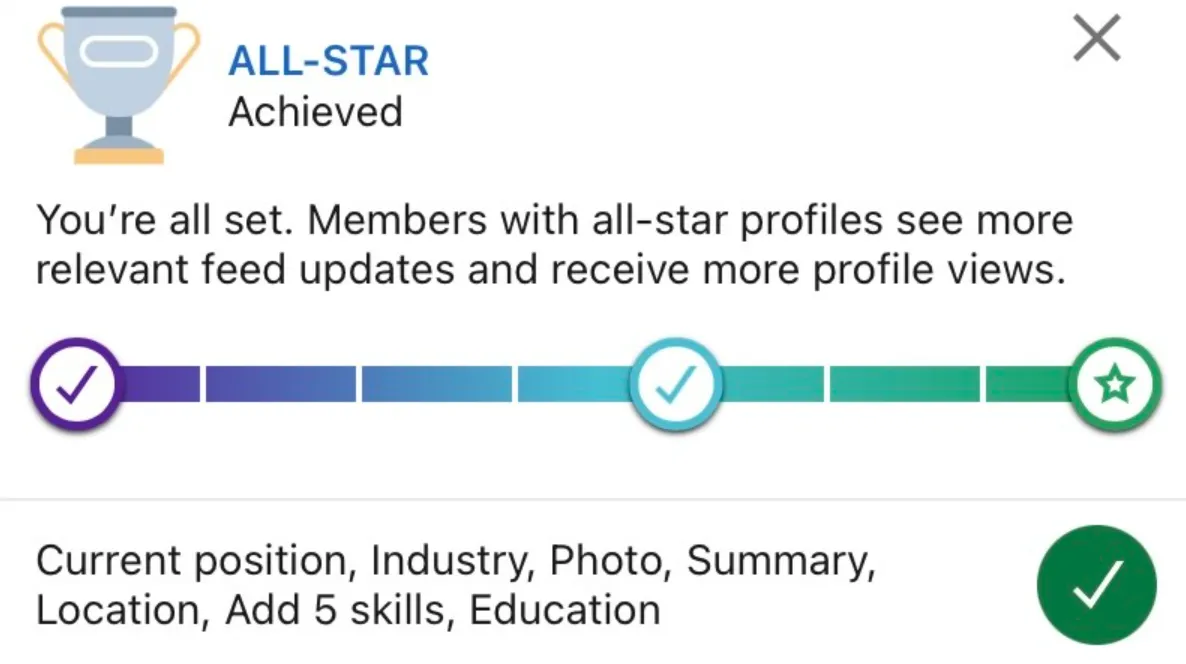 Ejemplos del efecto gradiente de metas LinkedIn