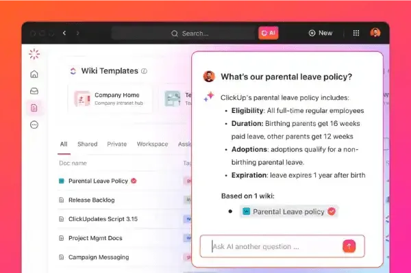Hệ thống quản lý kiến thức ClickUp Knowledge Base