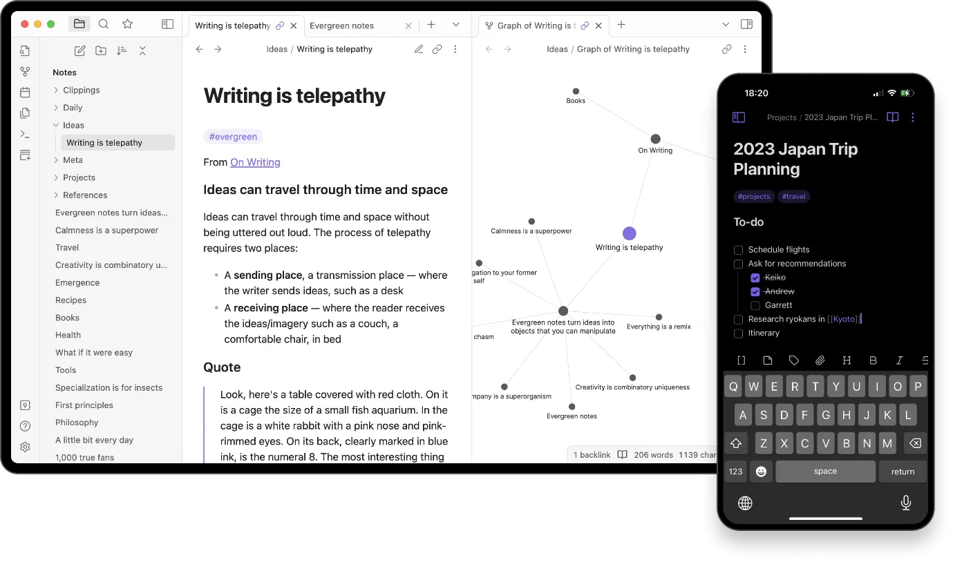 Alternative à OneNote : Obsidian