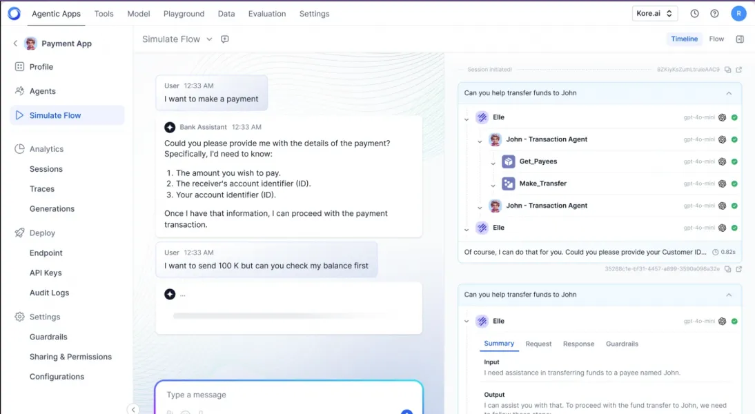 Dashboard Kore.AI: Alternatif Elvex
