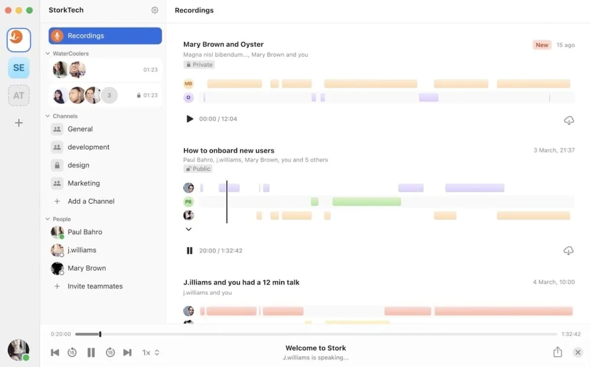 ทางเลือกของ Zentask AI: รายการบันทึกใน Stork