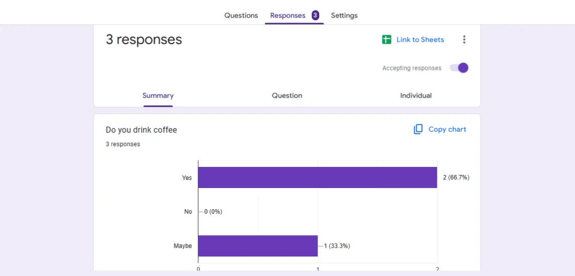 Zobrazení odpovědí v anketě Google Chat přímo v Google Forms
