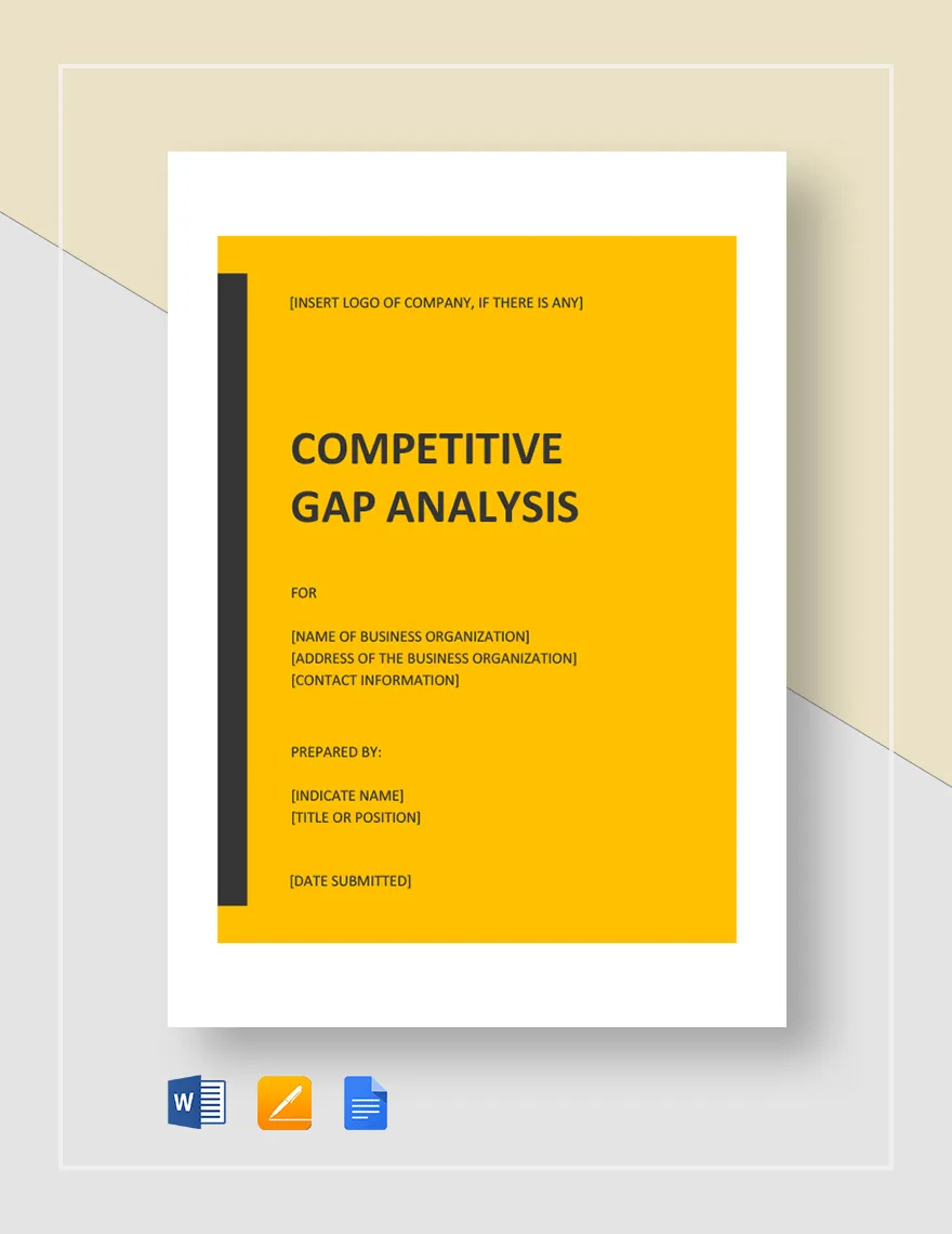 Modelo de análise de lacunas competitivas: Modelos de análise da concorrência Google Docs