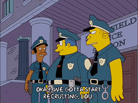 Simpsons polisleri işe alımlara başlamamız gerektiğini söylüyor
