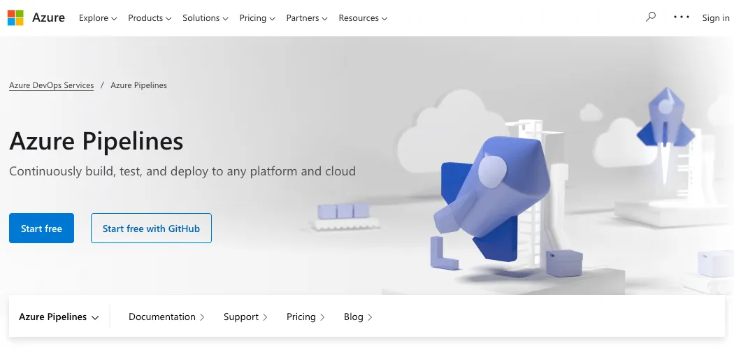Page d'accueil de la gestion des versions Azure Pipelines