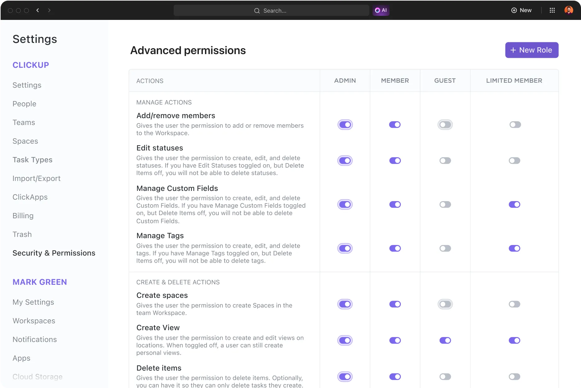 ClickUp 3.0 Permissions simplifiées