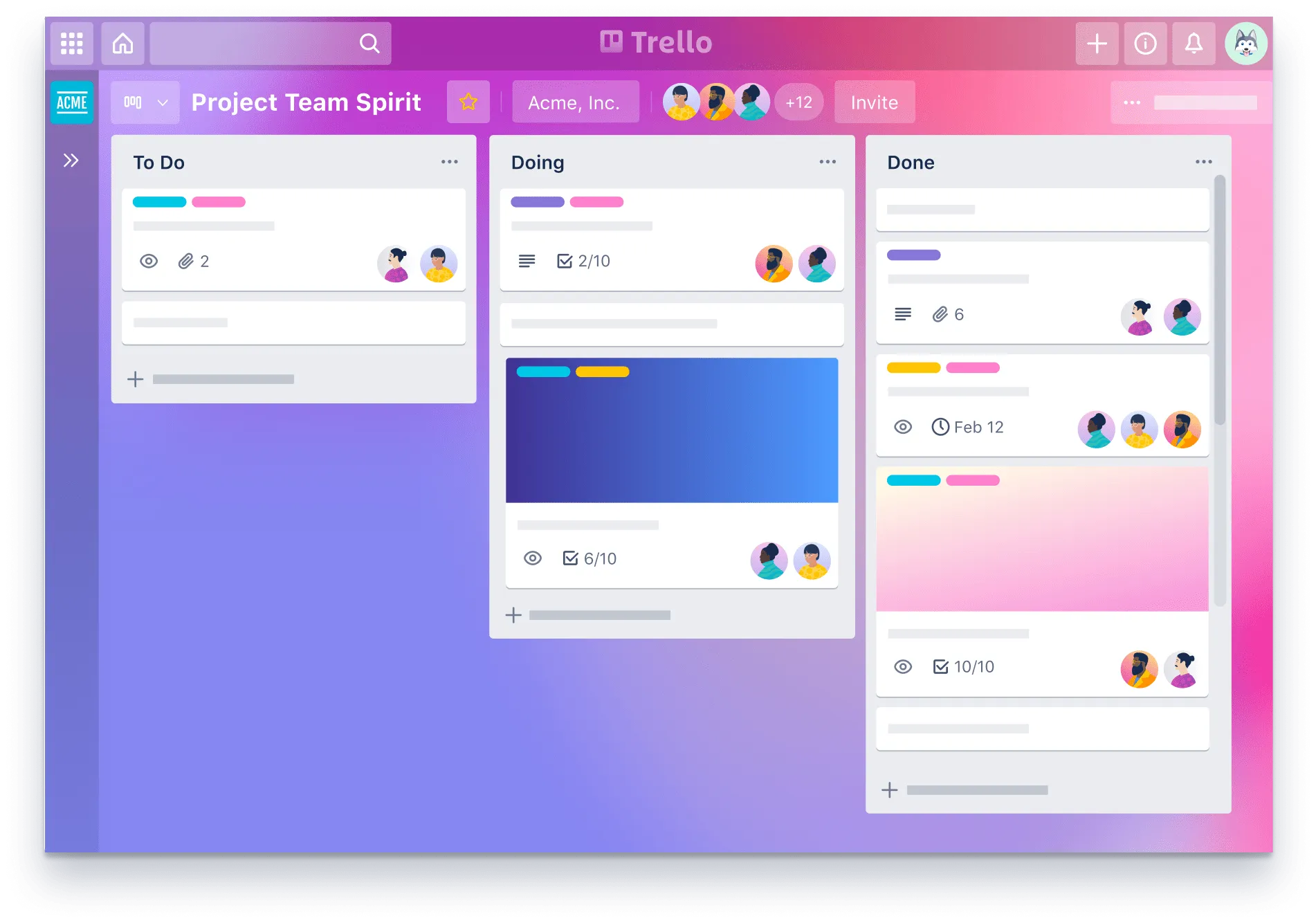 Beispiel für Trello