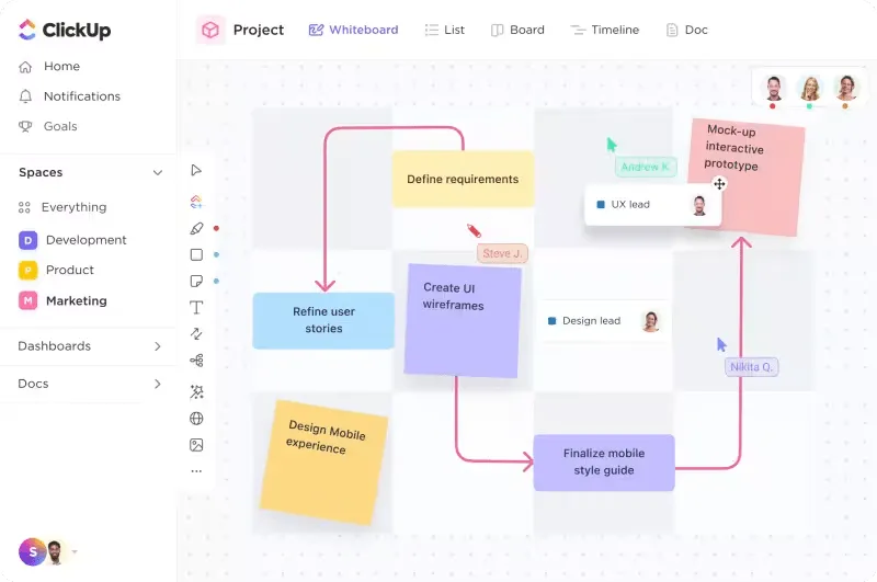 La piattaforma di project management per i progetti di design di ClickUp