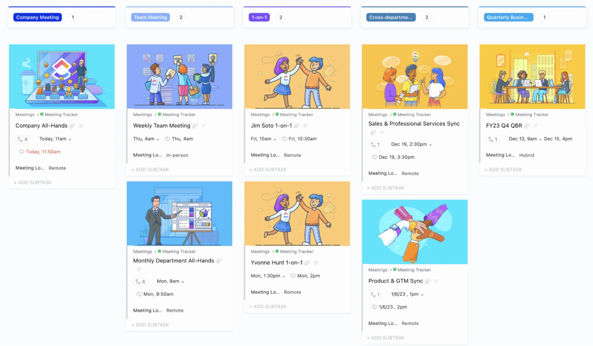 ClickUp Toplantı Takip Şablonu