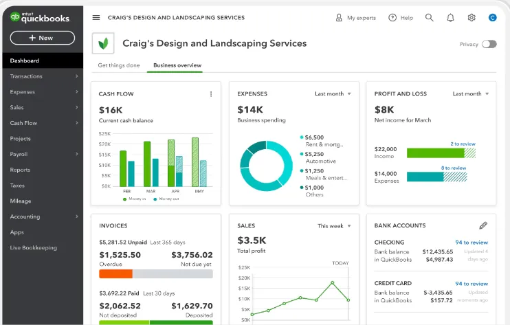 QuickBooks е сред най-добрите приложения за счетоводство за малки предприятия.