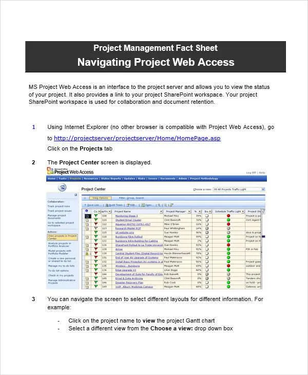 Modèle Microsoft Word pour la gestion de projet par Sample Templates
