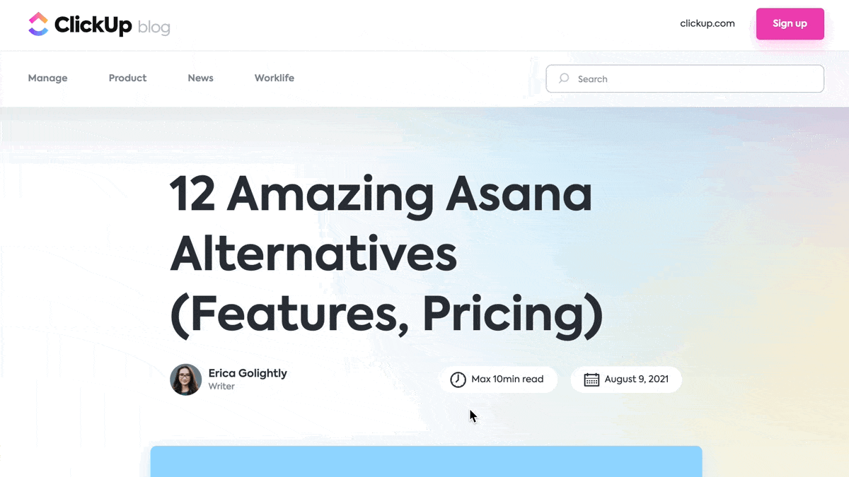 مدونة بديلة لـ Asana ClickUp
