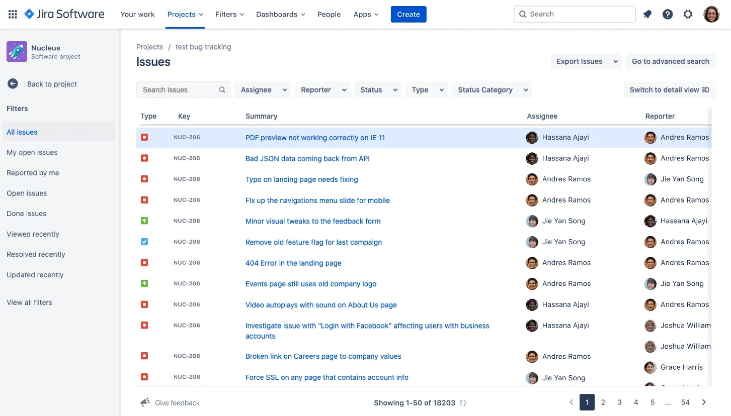 Uso de plantillas prediseñadas para el seguimiento de problemas en Jira