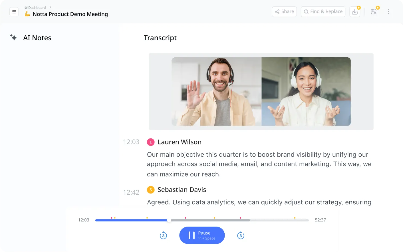 Notta: alternativas a la aplicación Fellow