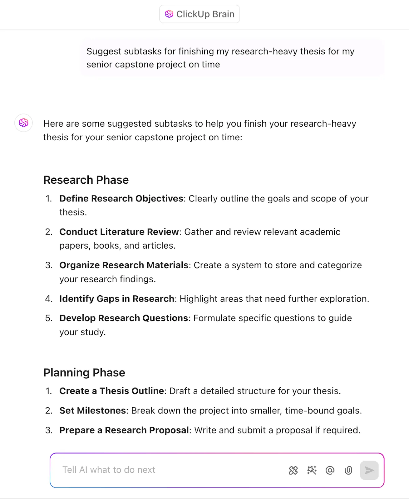 ClickUp Brain: สร้างและพิมพ์แผนการสอนเว็บไซต์ที่มีประสิทธิภาพด้วยเครื่องมือที่ใช้ปัญญาประดิษฐ์