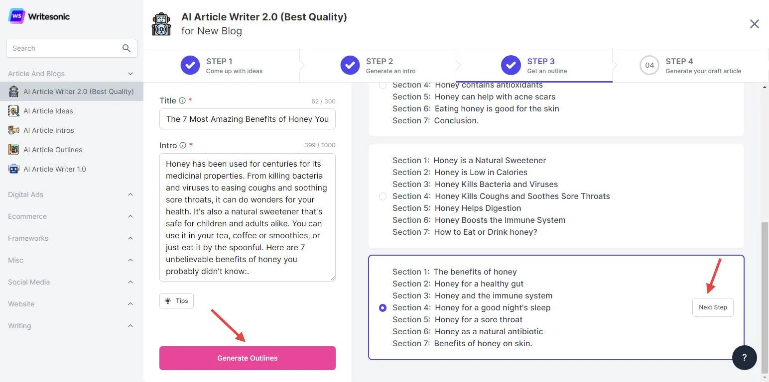 Writesonic sökmotoroptimering (SEO)