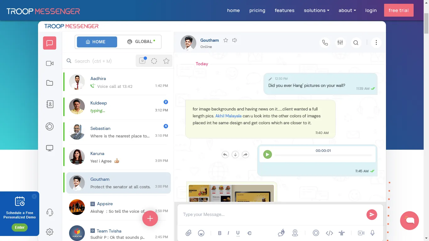 Troop Messenger: 내부 커뮤니케이션 모바일 앱