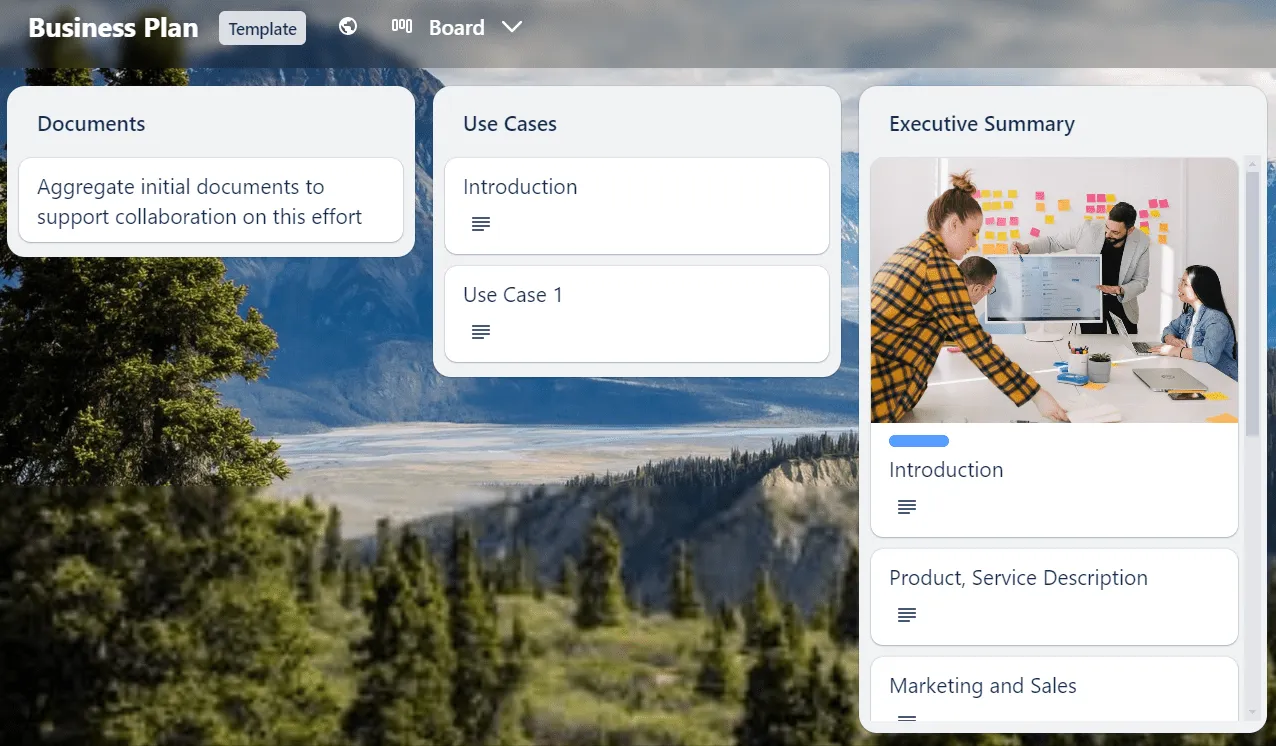 Modello di piano Business Trello