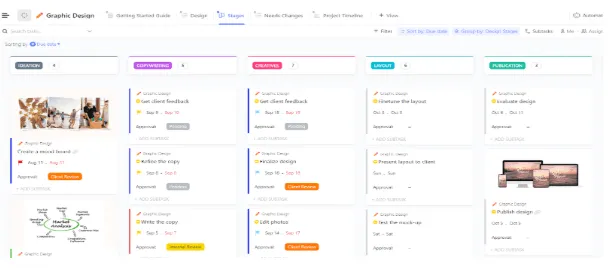 ClickUp Grafik Tasarım Şablonu