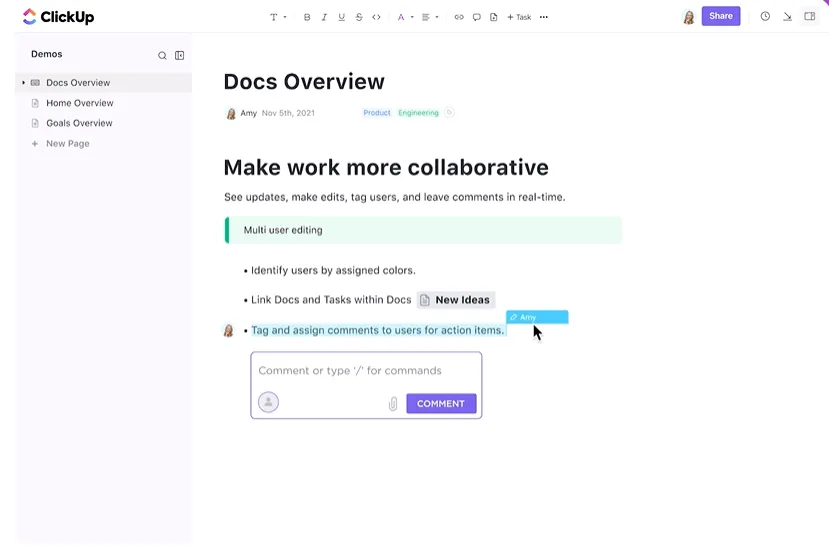 ClickUp Dokumente