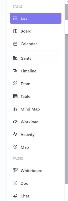 Gantt-Diagramm-Ansicht in ClickUp anzeigen