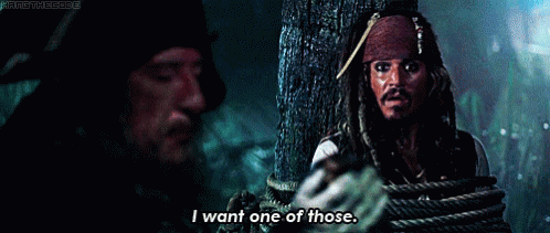 Jack Sparrow dizendo: “Quero um desses”.