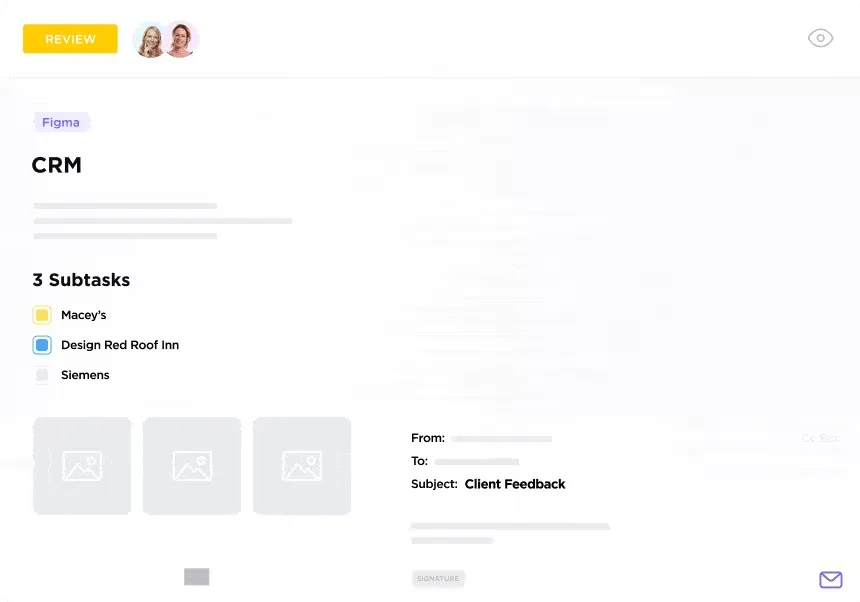 Intégration des e-mails dans ClickUp