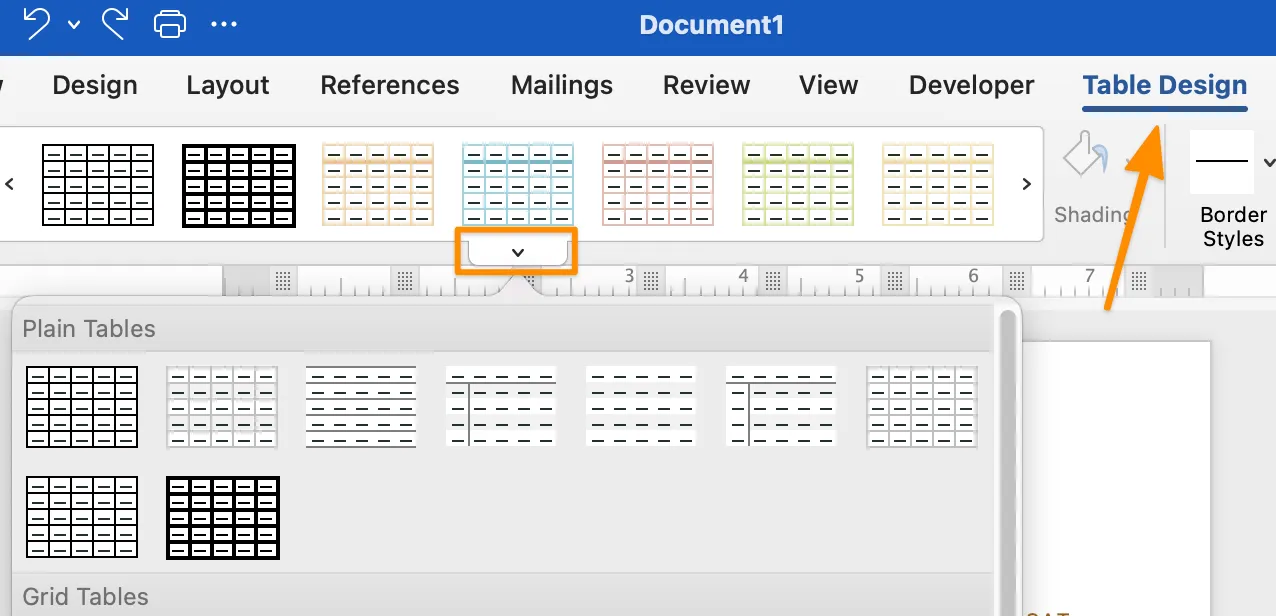 Tùy chỉnh lịch Microsoft Word