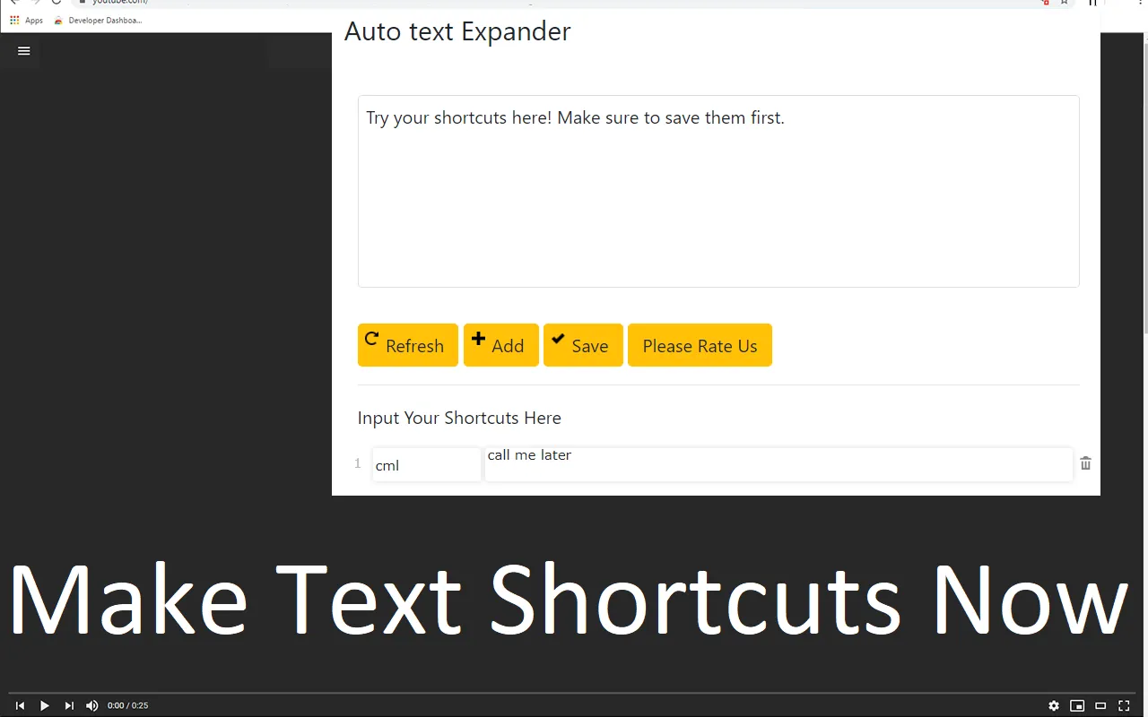 Auto Text Expander kiterjesztés a Google Chrome böngészőhöz