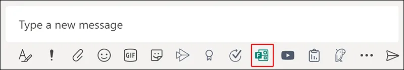 Как да създадете анкета в Teams: Кликнете върху иконата „Формуляри“, за да създадете анкета с Microsoft Forms.