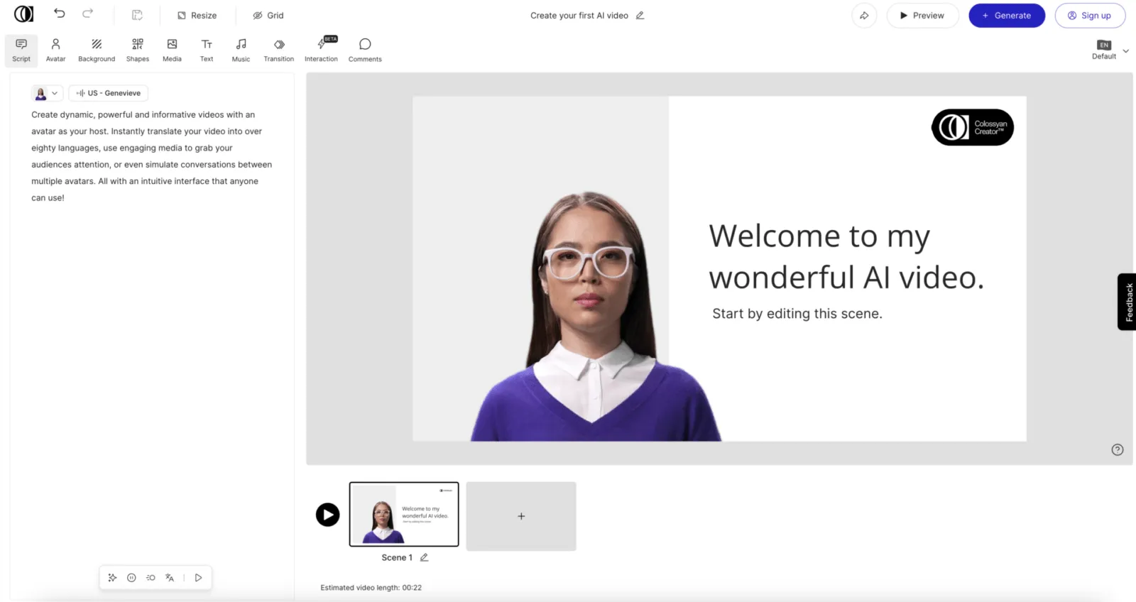 Los mejores generadores de vídeo con IA: Colossyan para crear vídeos con tecnología de IA.